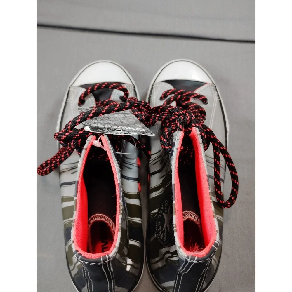 NWT-Converse All Star Chuck Taylor Grey FLAME‎ Black 4.5Y/WM6.5 Hi Top Sneaker
